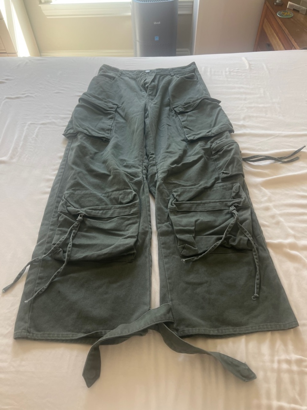 Steve Madden Olive Green Cargo Flare Pants